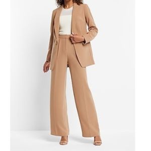 Express Super High Waisted Open Pleated Wide Leg Pant - Trouser